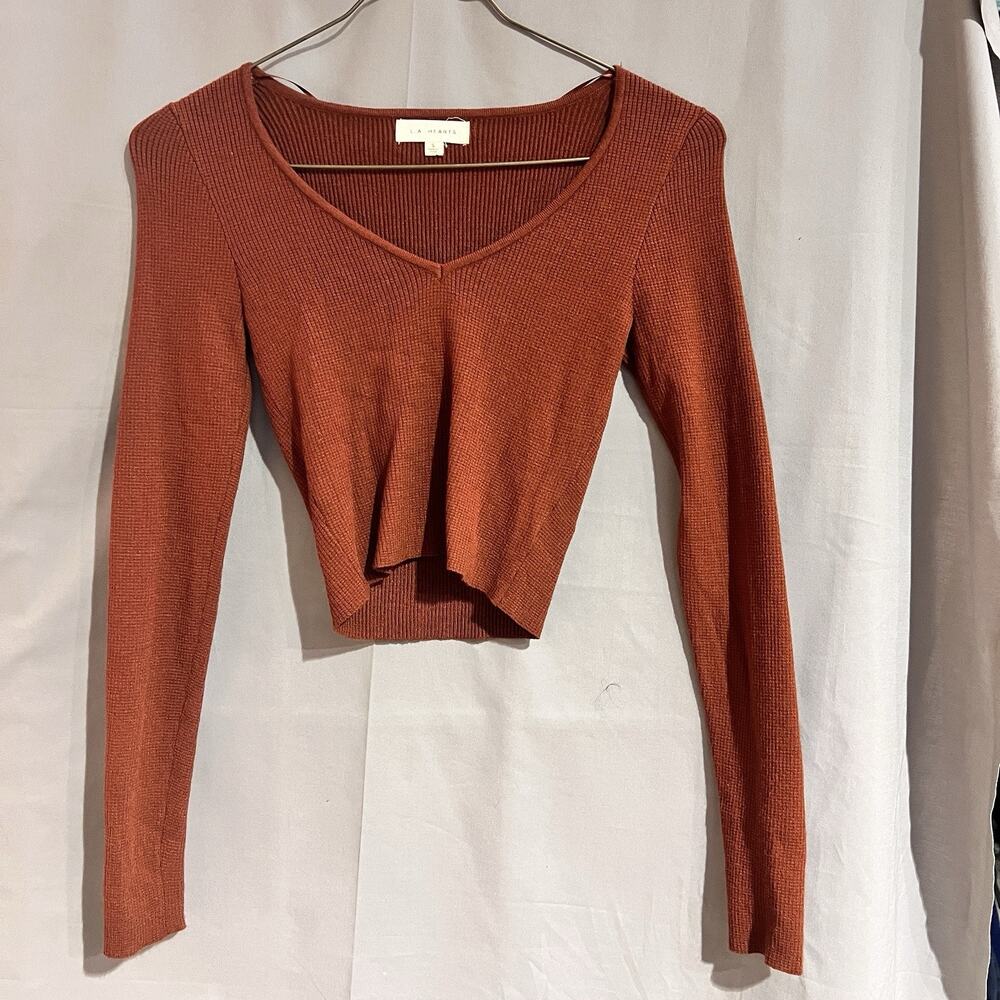 orange knit top from the brand L.A. Hearts by PacSun Size Small TG2061